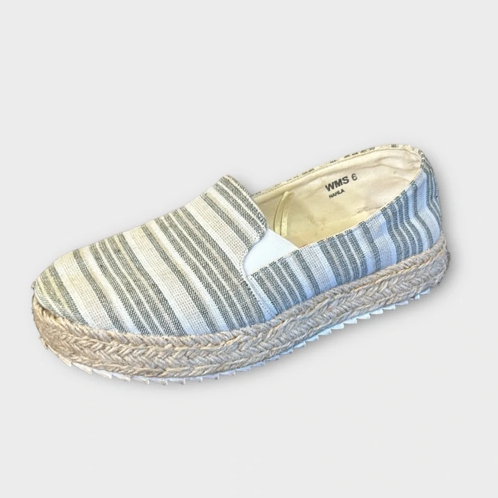Report Nahla Striped Espadrille Platform Flats Size 6 - Picture 6 of 10